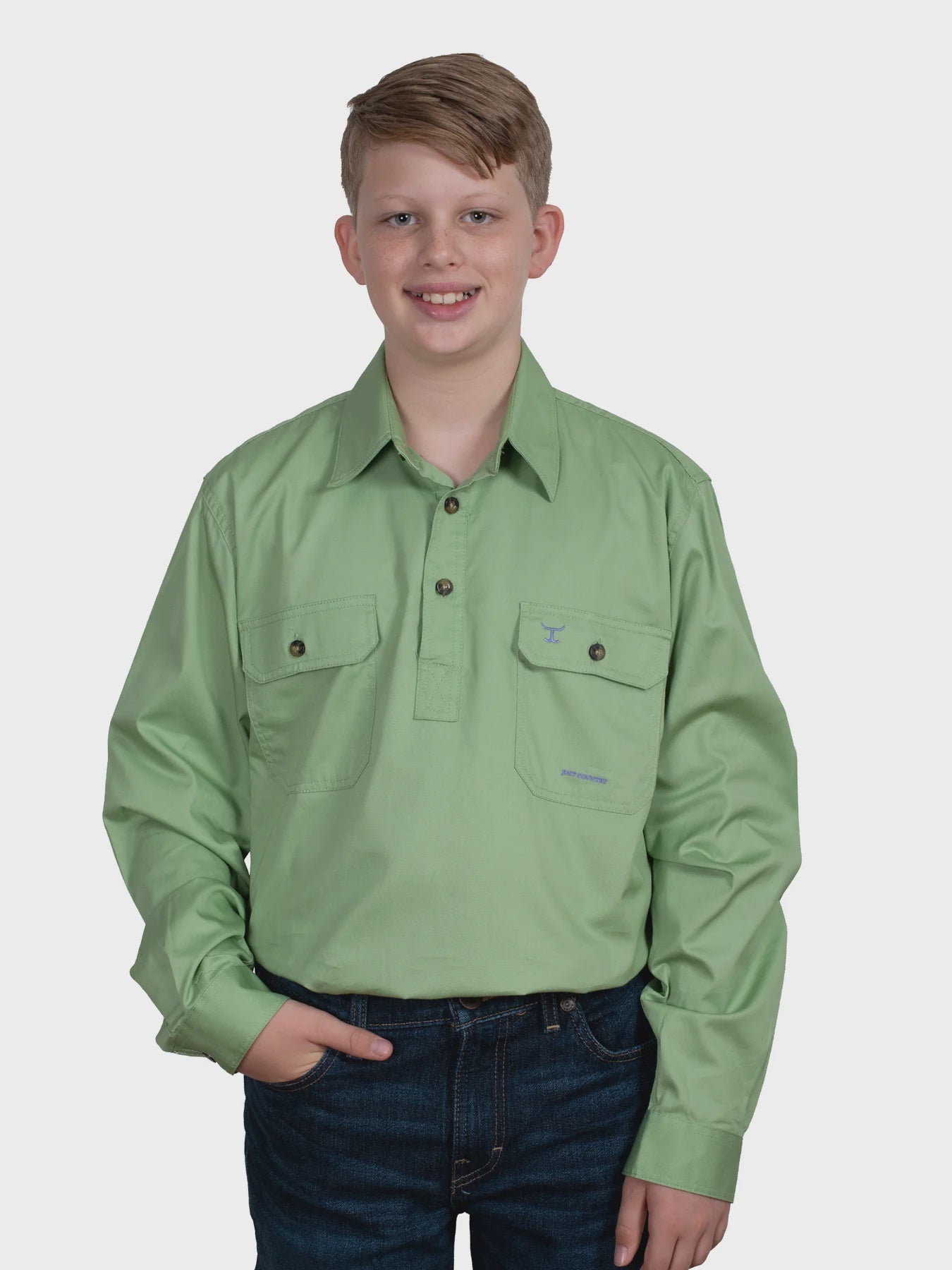 Just Country Boys Lachlan Work Shirt - Sage