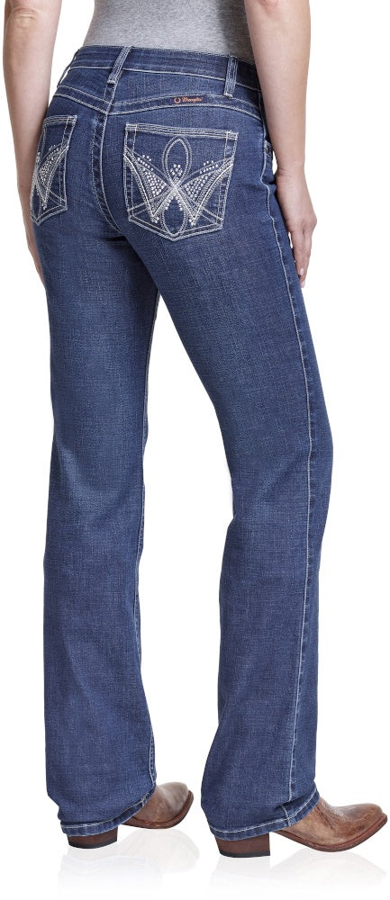 Wrangler Women's Ultimate Riding Q-Baby Mid Rise Bootcut Jeans - Wild Streak