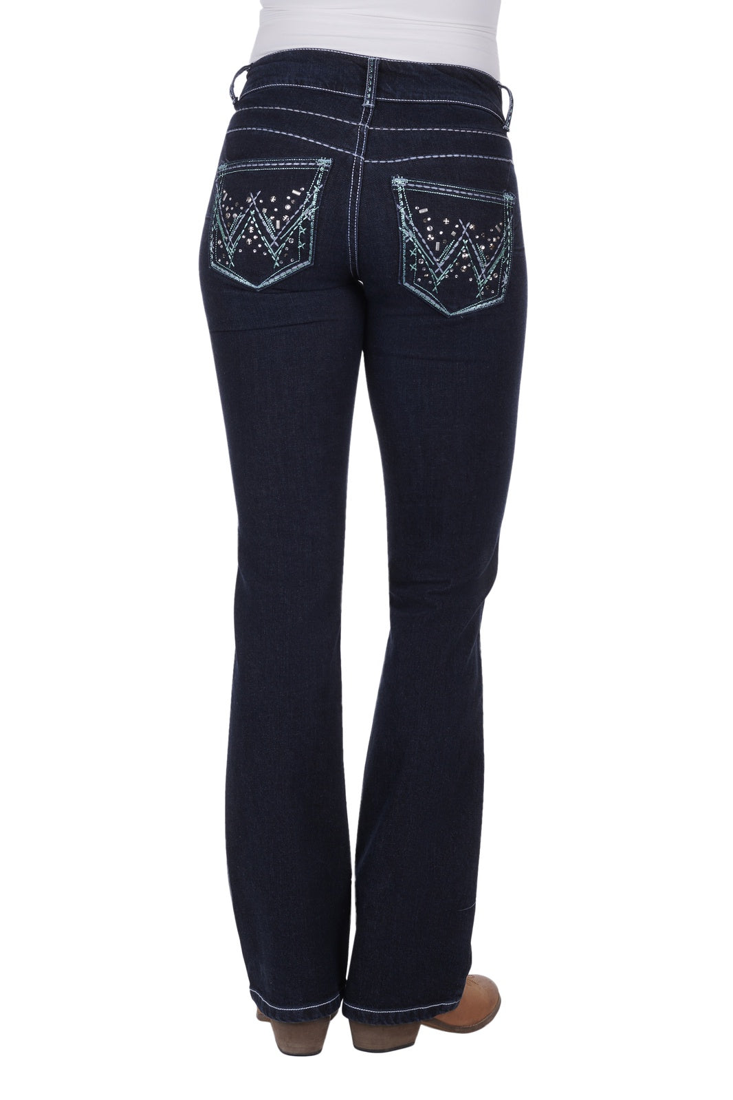 Wrangler Women's Mid Rise Booty Up Jeans - Jewel Blue -