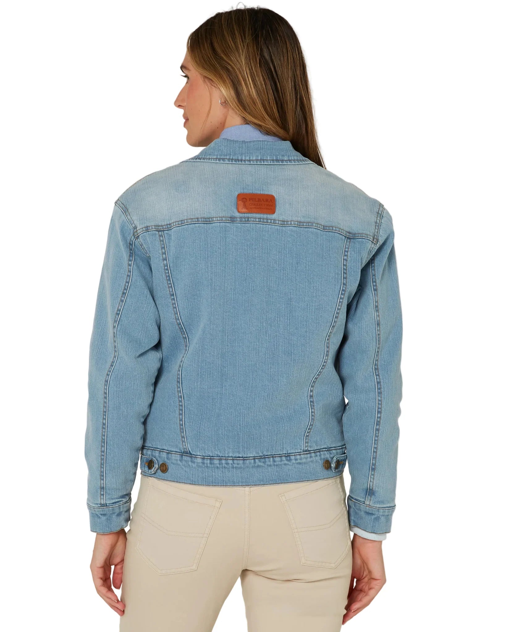 Pilbara Lauren Sherpa Lined Jacket - Light Indigo