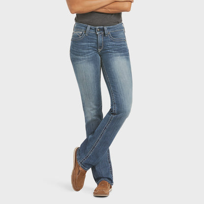 Ariat R.E.A.L Mid Rise Straight Leg Stretch Icon - Rainstorm