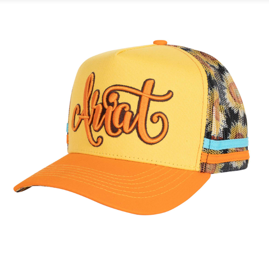 Ariat Sunflower Script Trucker Cap - Wild Orange