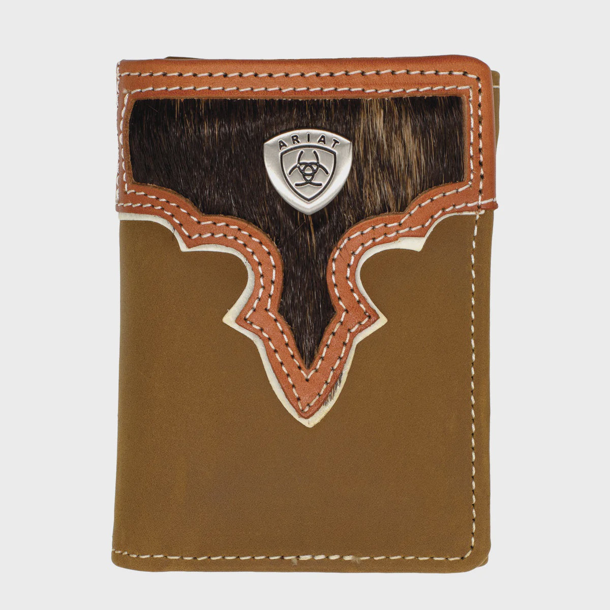 Ariat Men's Tri-Fold Wallet - Two Toned Hair On