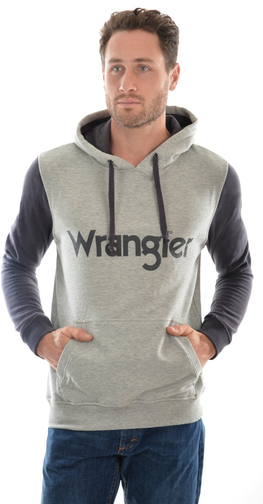 Wrangler Men's Logo Pullover Hoodie - Grey Marle