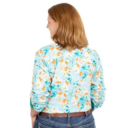 Women's Abbey Full Button Shirt - Sky Citrus Flower