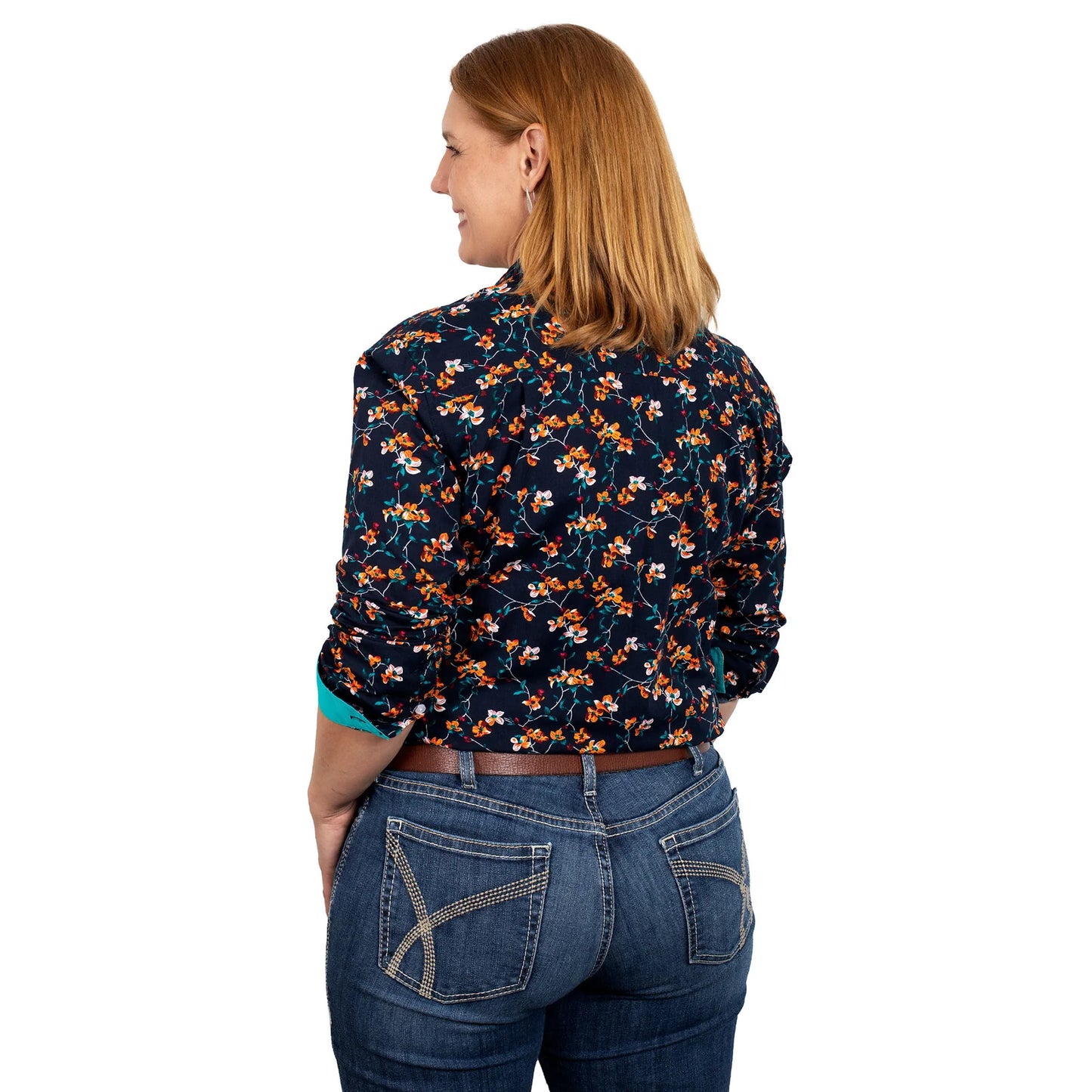 Women's Abbey Full Button Shirt - Navy Orchids