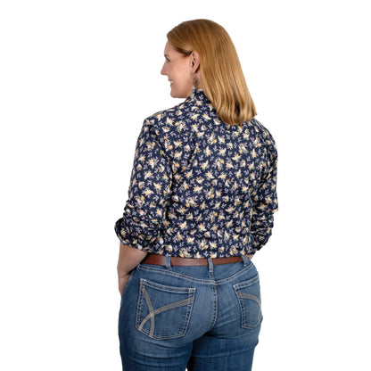 Women's Abbey Full Button Shirt - Navy Bouquet