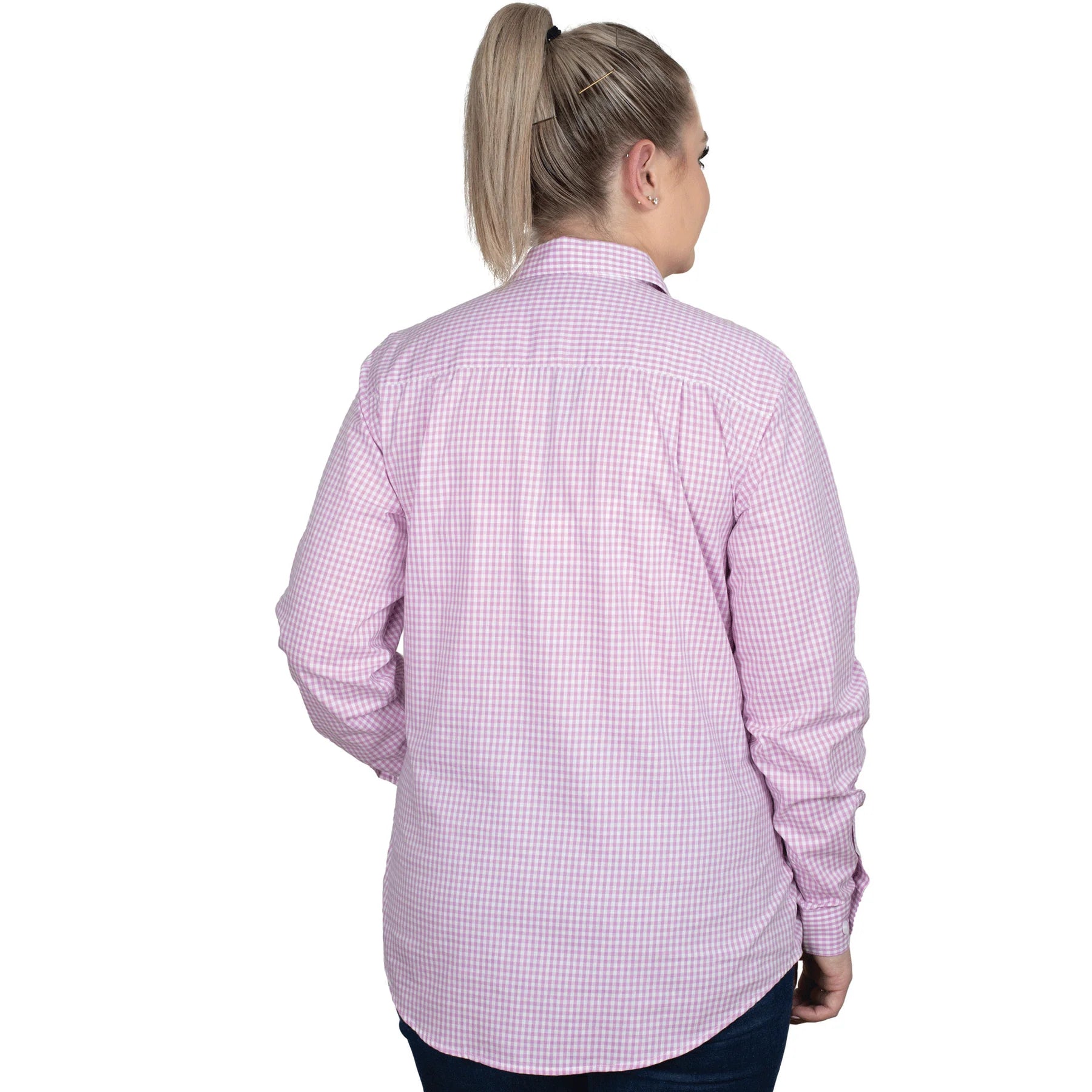 Just Country Women's Georgie Half Button Workshirt - Musk Pink Mini Check