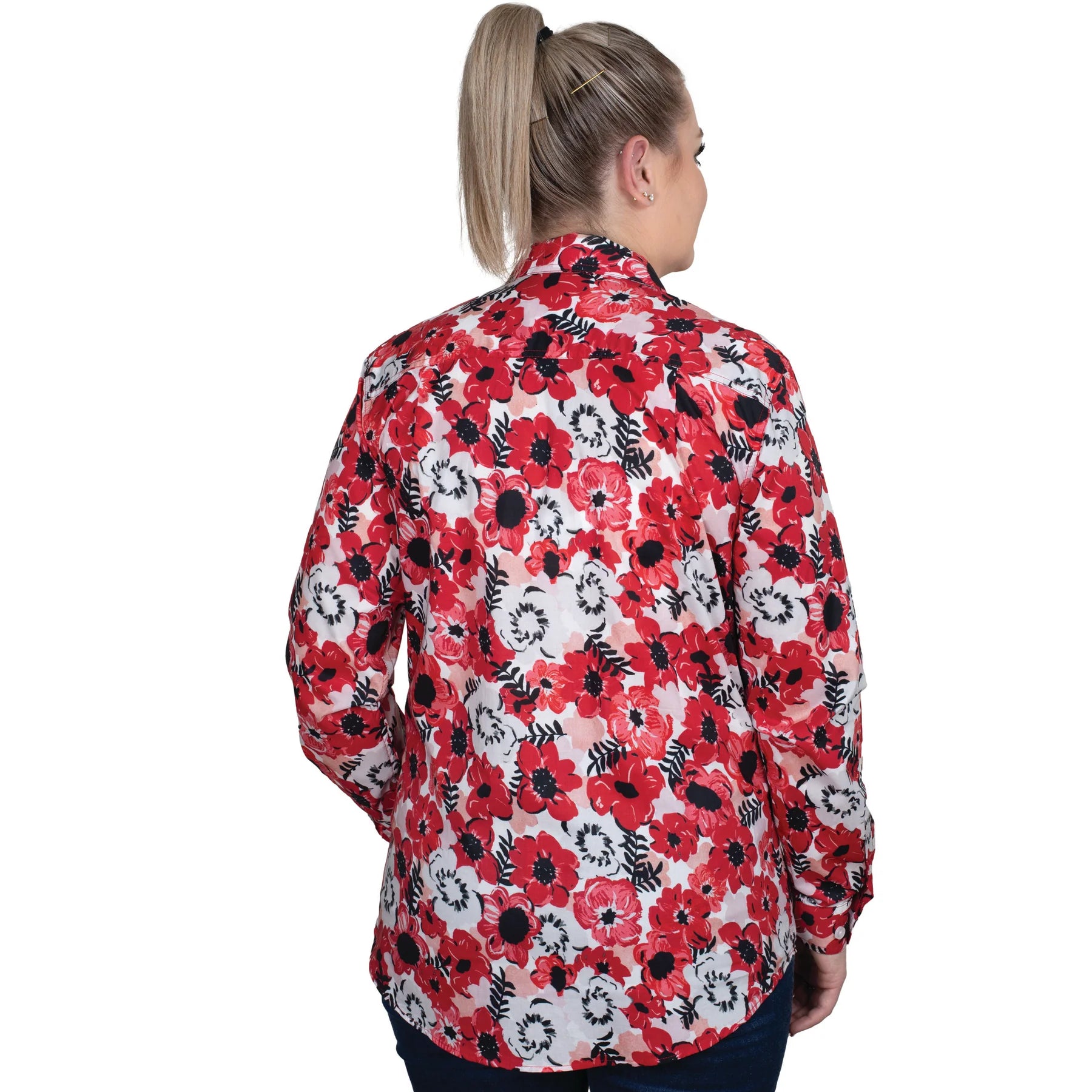Women's Abbey Full Button Shirt - Ruby Painted Floral