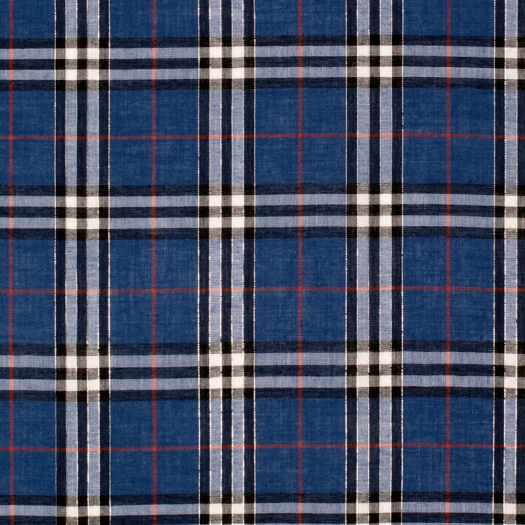 Women's Abbey Full Button Shirt - Cobalt Lurex Plaid