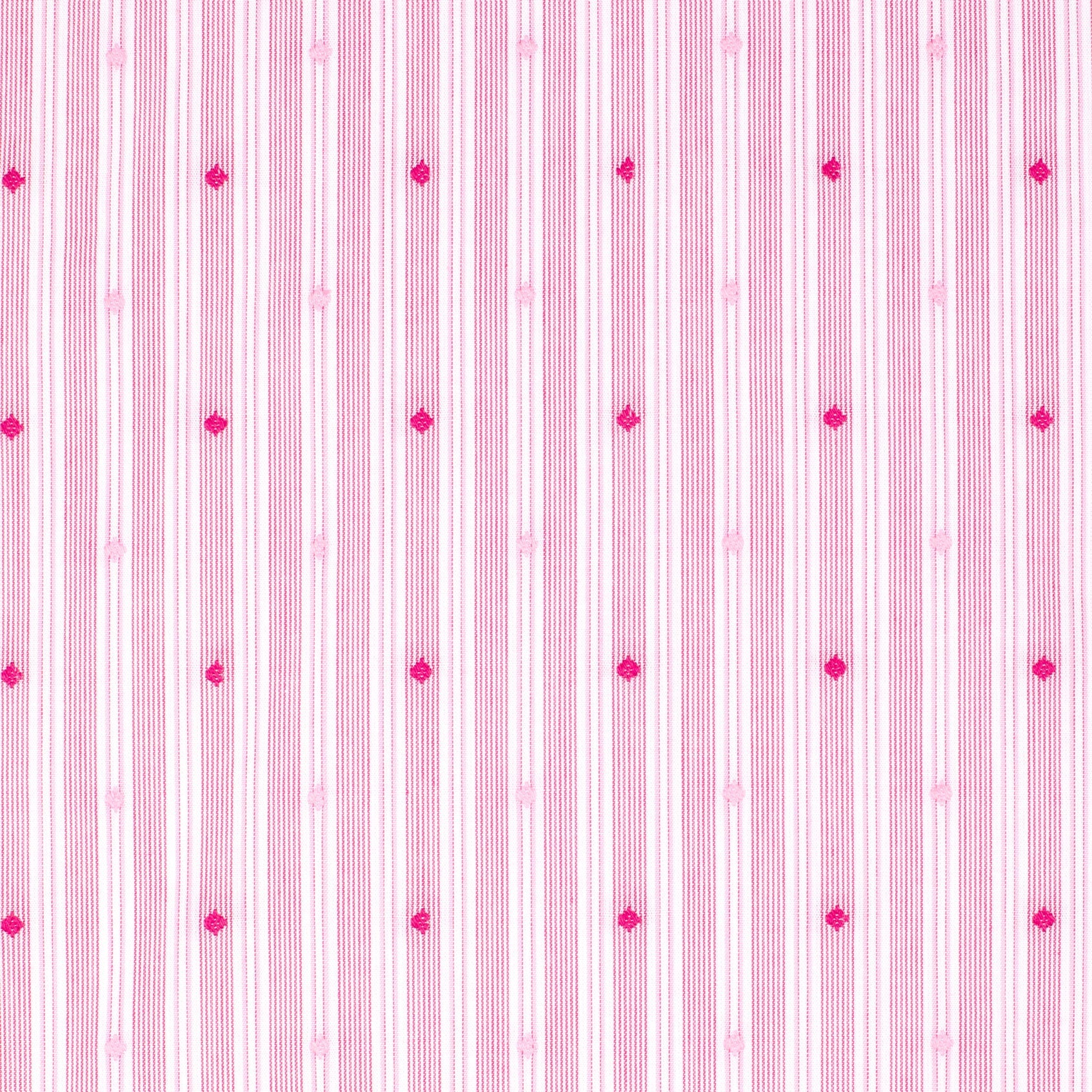 Women's Jahna Trim Half Button Shirt - Hot Pink/White/Hot Pink Stripe