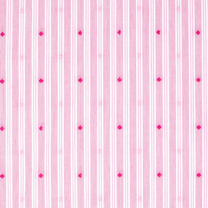 Women's Jahna Trim Half Button Shirt - Hot Pink/White/Hot Pink Stripe