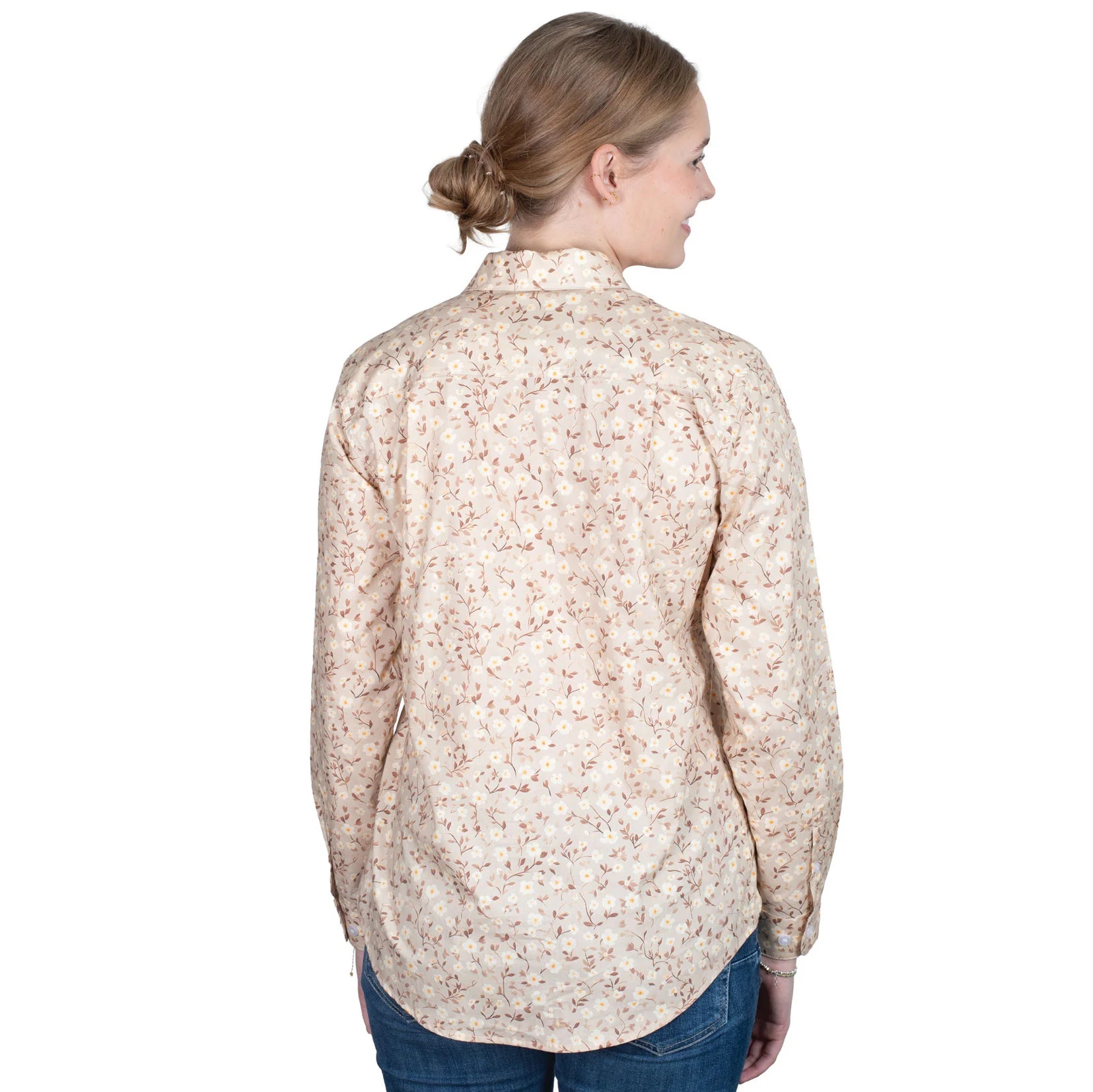 Just Country Women's Georgie Half Button Workshirt - Fawn Floral