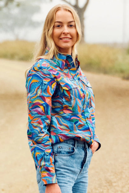 Women's Full Button Long Sleeve Work Shirt