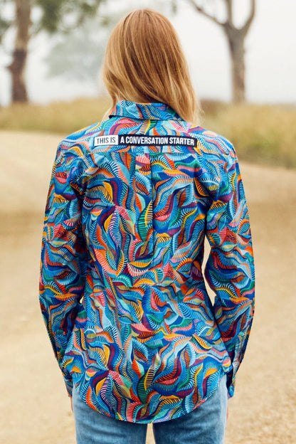 Women's Full Button Long Sleeve Work Shirt