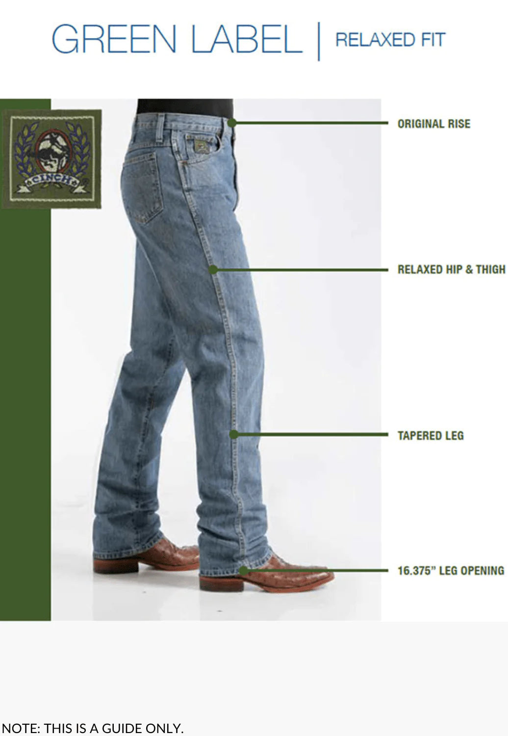 Cinch Green Label Relaxed Fit Dark Stonewash