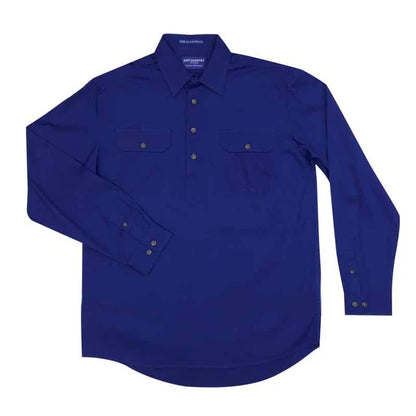 Men's Cameron 1/2 Button Workshirt - 50 Shades of Blue