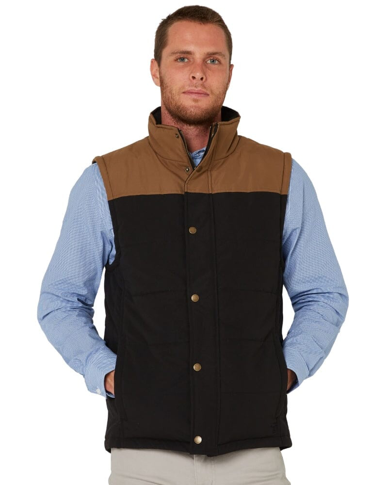Pilbara Men's Two Tone Vest - Black/Whisky