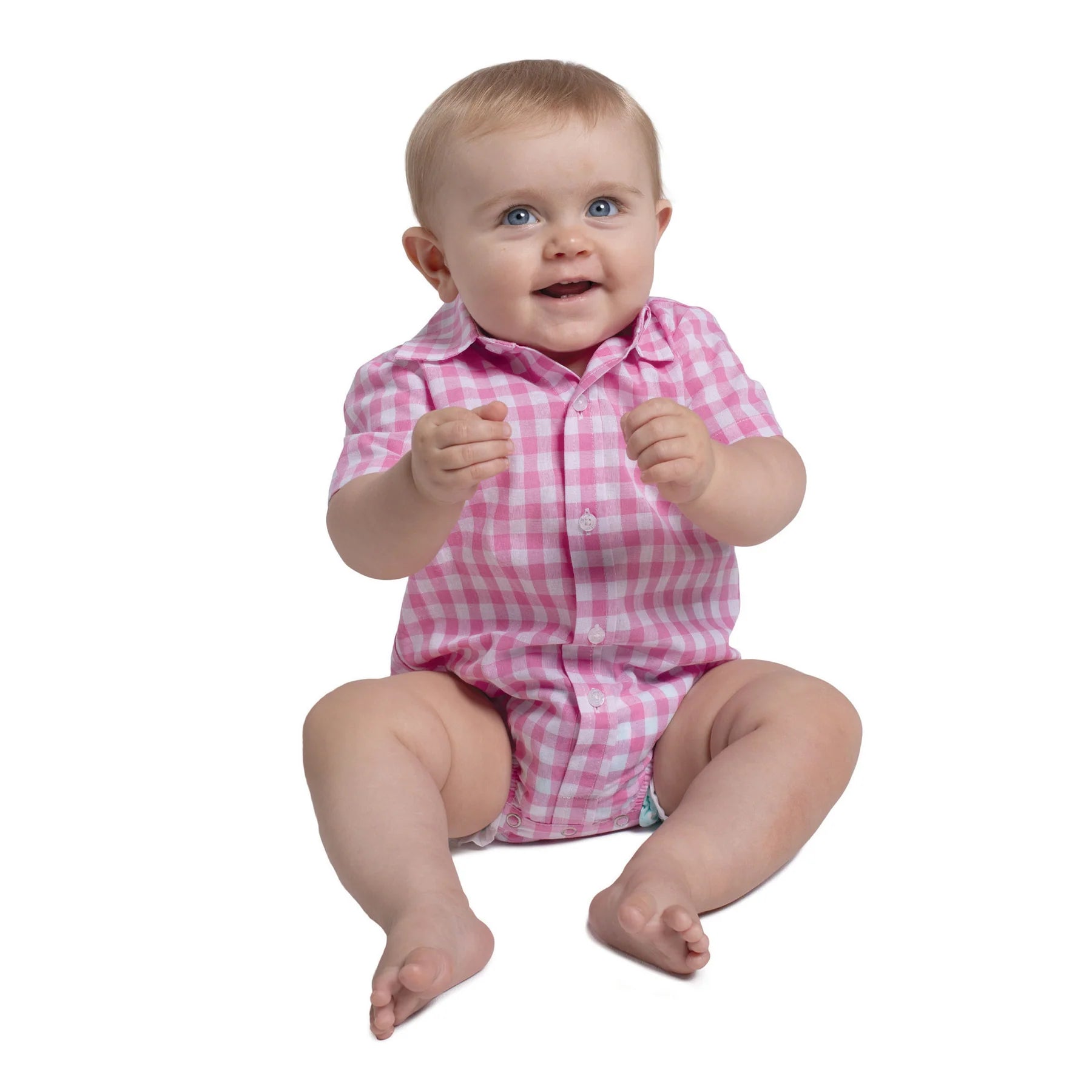 Infant's Frankie Short Sleeve Full Button Jumpsuit