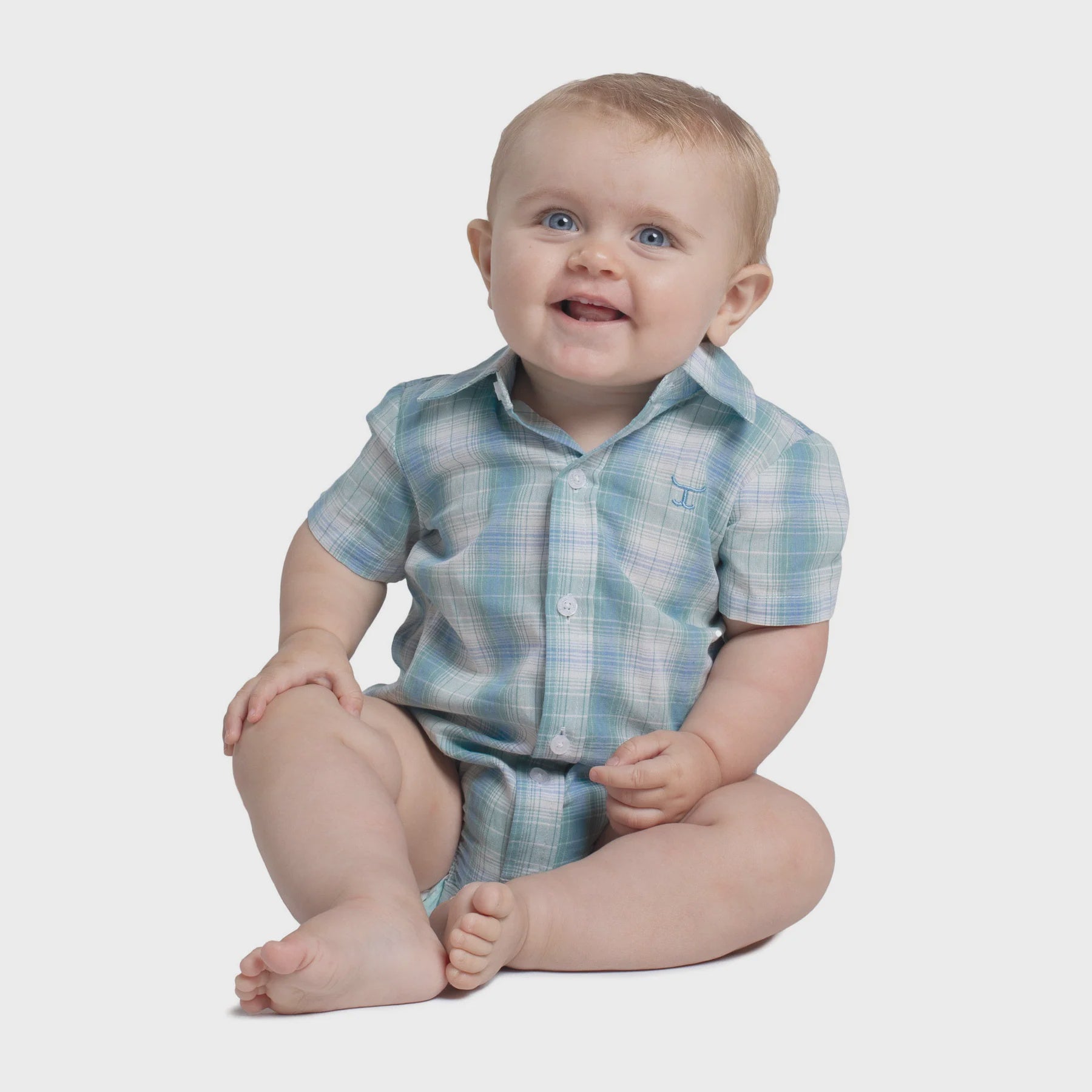 Infant's Frankie Short Sleeve Full Button Jumpsuit
