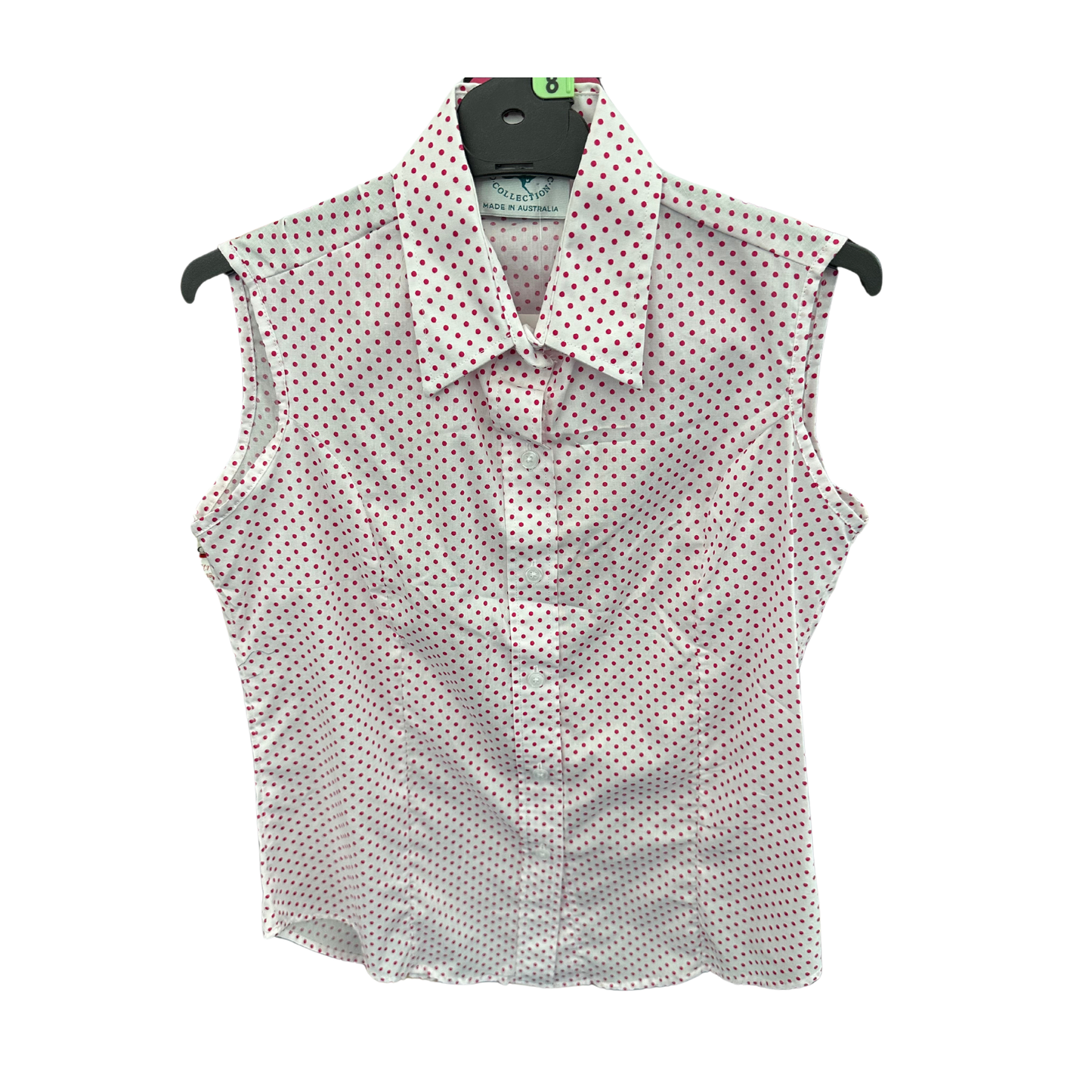 Country Classic Womens Sleeveless Shirt White/Pink