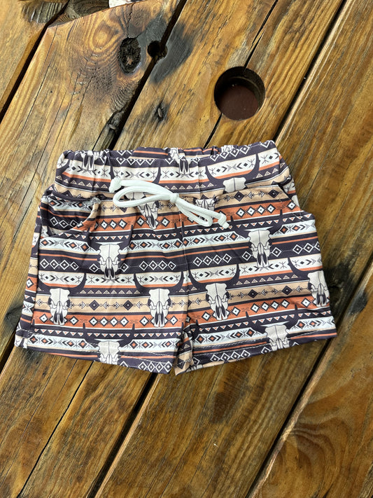 Bull Skull Western Shorts