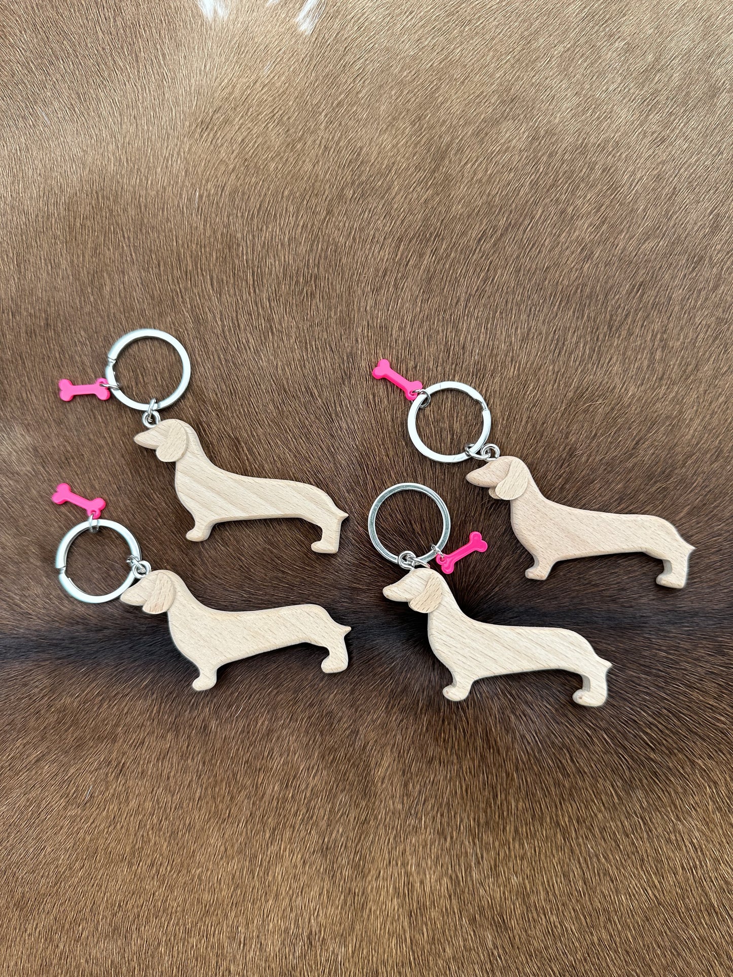 Dachshund Wooden Keyring