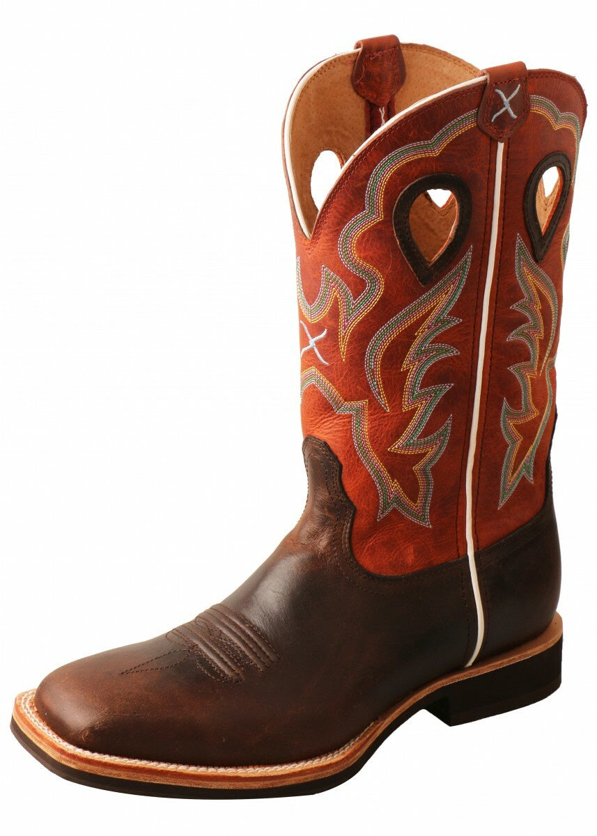 Twisted X Mens Boot Orange Horseman - Chocolate/Orange